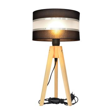 Lampă de masă HELEN 1xE27/60W/230V negru/crom/pin