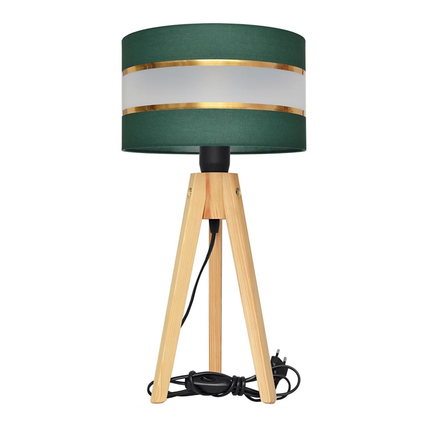 Lampă de masă HELEN 1xE27/60W/230V verde/auriu/pin