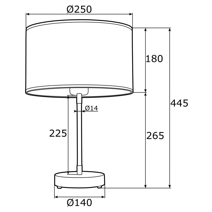 Lampă de masă KARIN 1xE27/15W/230V alamă/neagră Argon 4297