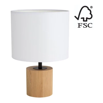 Lampă de masă KRETA 1xE27/25W/230V pin/alb – certificat FSC