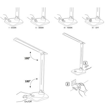 Lampă de masă LED dimabilă tactilă TOLEDO LED/8W/230V 3000-6500K