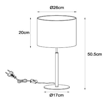 Lampă de masă Lucide 45509/81/30 MAYA 1xE27/40W/230V negru