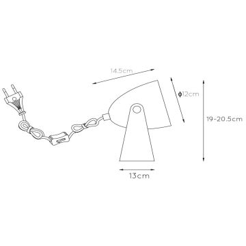 Lampă de masă Lucide 45564/01/36 CHAGO 1xE14/40W/230V gri