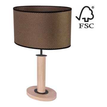 Lampă de masă MERCEDES 1xE27/40W/230V stejar – certificat FSC
