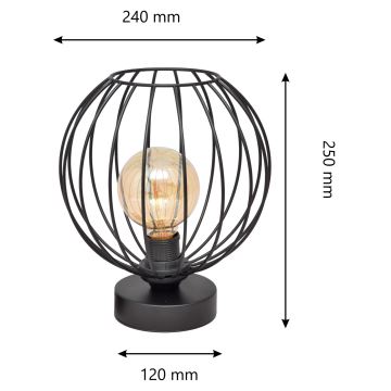 Lampă de masă MERCURE 1xE27/60W/230V neagră