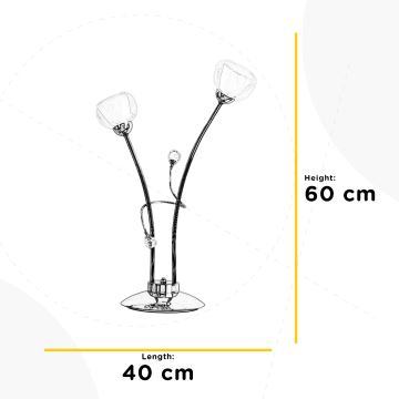 Lampă de masă ONLI WENDY 2xE14/6W/230V 60 cm crom lucios