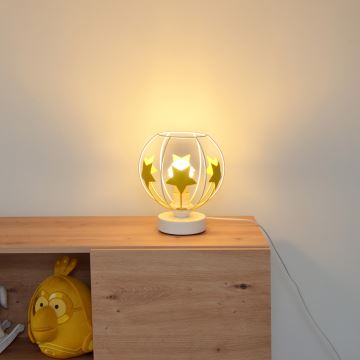 Lampă de masă pentru copii STARS 1xE27/15W/230V galben/alb