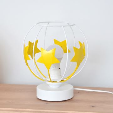 Lampă de masă pentru copii STARS 1xE27/15W/230V galben/alb