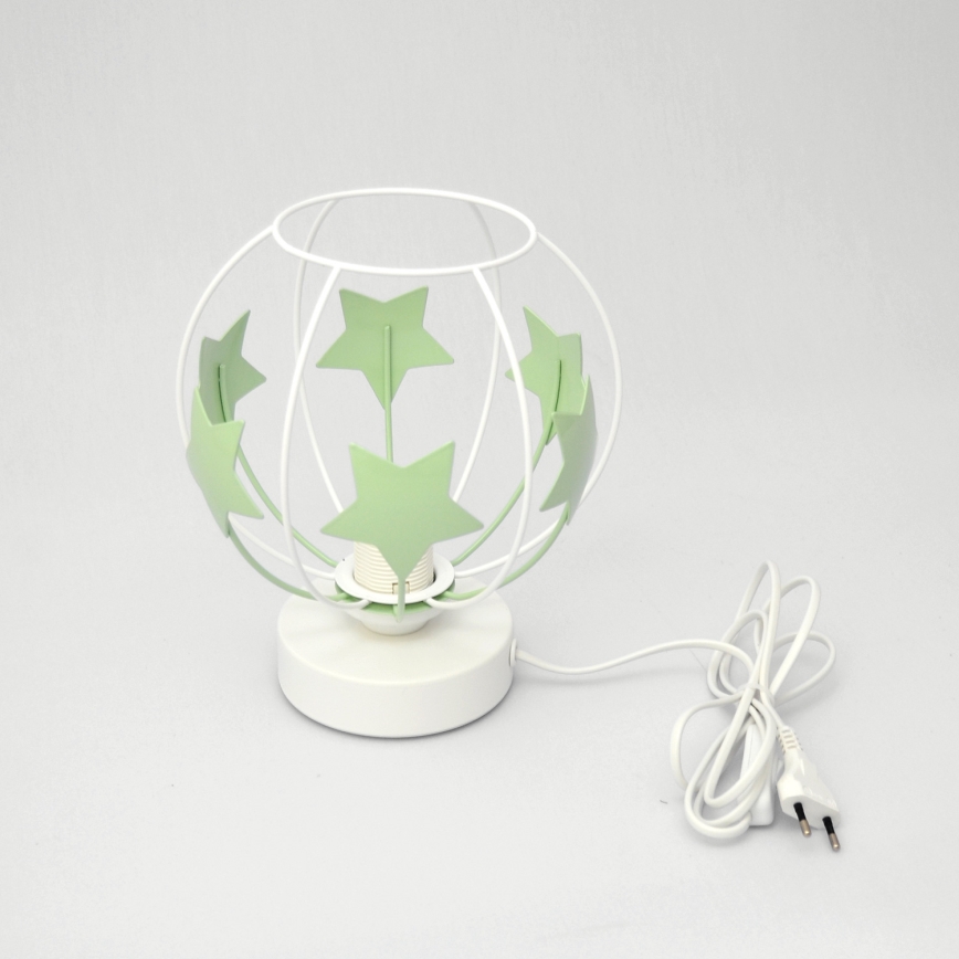 Lampă de masă pentru copii STARS 1xE27/15W/230V verde/alb