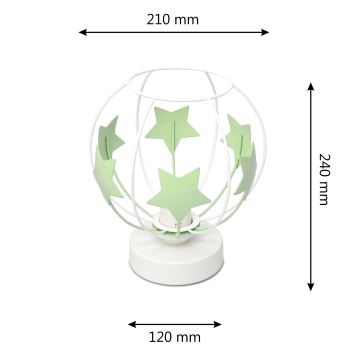 Lampă de masă pentru copii STARS 1xE27/15W/230V verde/alb