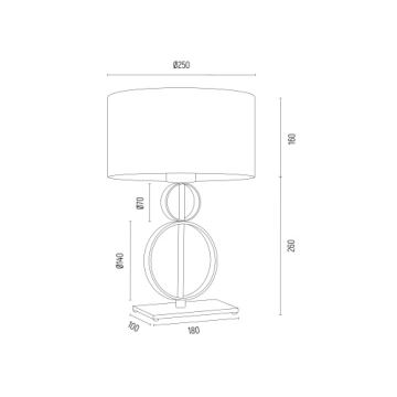 Lampă de masă PERSEO 1xE27/15W/230V crem/verde Argon 8317