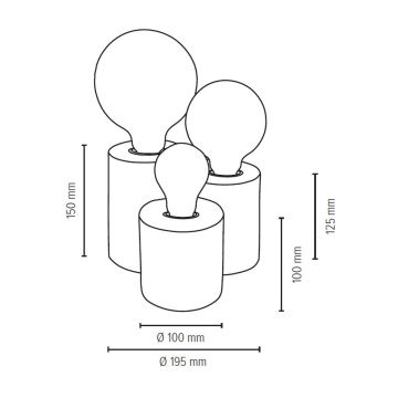 Lampă de masă VINCENT 3xE27/15W/230V stejar – certificat FSC