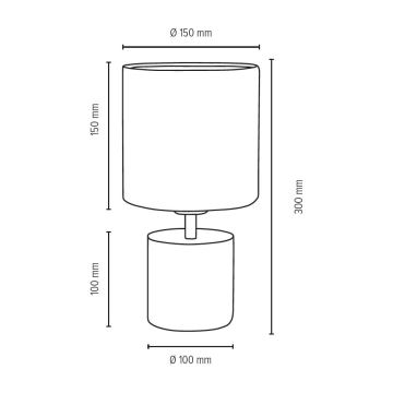 Lampă de masă STRONG ROUND 1xE27/25W/230V beton – certificat FSC