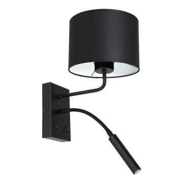 Lampă de perete ARDEN 1xE27/60W+1xG9/8W/230V neagră/albă