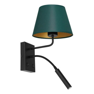 Lampă de perete ARDEN 1xE27/60W+1xG9/8W/230V verde/aurie