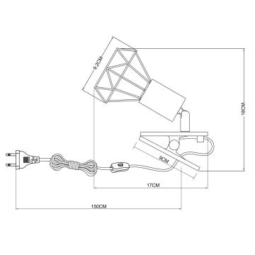 Lampă de perete cu clemă 1xE14/40W/230V alb Globo