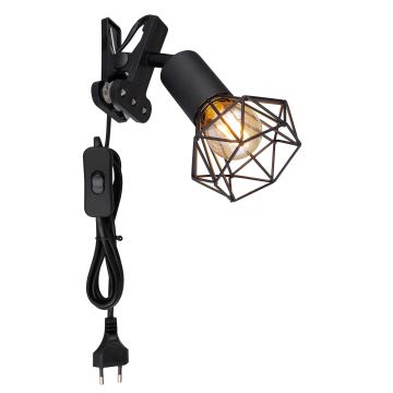 Lampă de perete cu clemă 1xE14/40W/230V negru Globo