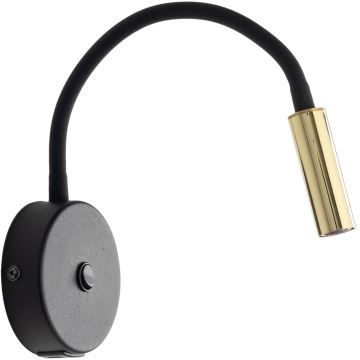 Lampă de perete cu port USB LAGOS 1xG9/6W/5V negru/auriu