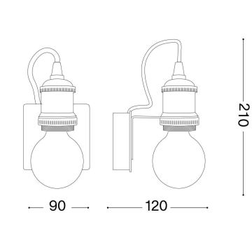 Lampă de perete Ideal Lux FRIDA 1xE27/60W/230V cupru