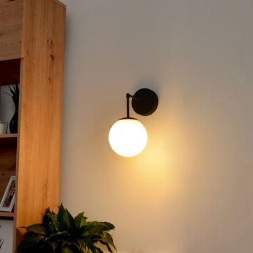 Lampă de perete MOON 1xE27/15W/230V negru