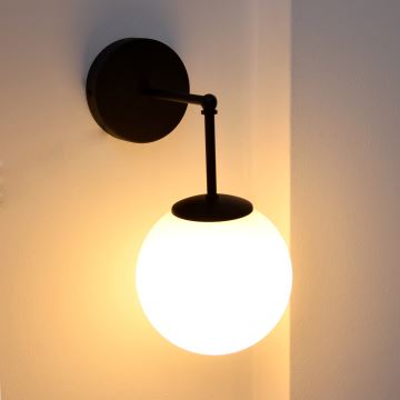 Lampă de perete MOON 1xE27/15W/230V negru
