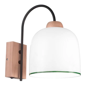 Lampă de perete NONNA 1xE27/60W/230V stejar/alb/verde Kolarz A1352.61.G