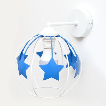 Lampă de perete pentru copii STARS 1xE27/15W/230V albastru/alb