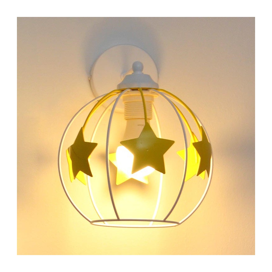 Lampă de perete pentru copii STARS 1xE27/15W/230V galben/alb