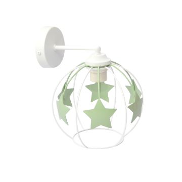 Lampă de perete pentru copii STARS 1xE27/15W/230V verde/alb