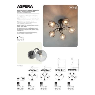 Lampă de perete Redo 02-969 ASPERA 1xE14/28W/230V negru