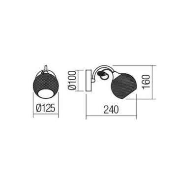 Lampă de perete Redo 02-969 ASPERA 1xE14/28W/230V negru