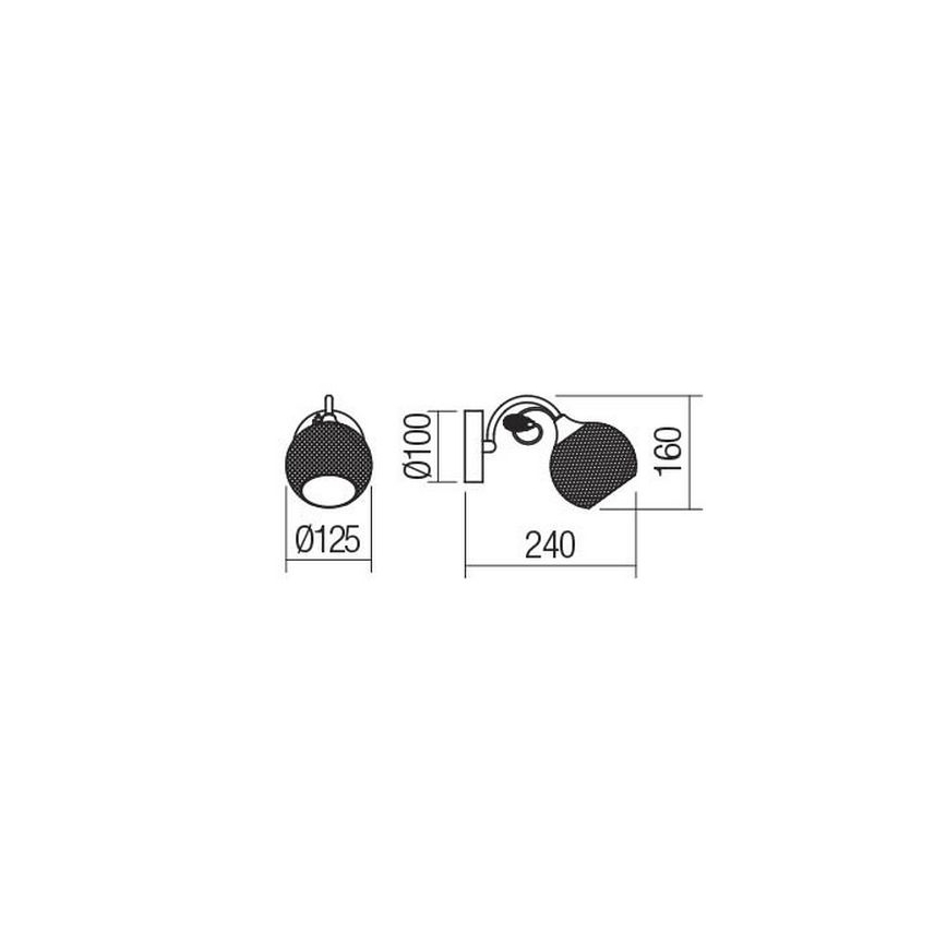 Lampă de perete Redo 02-969 ASPERA 1xE14/28W/230V negru