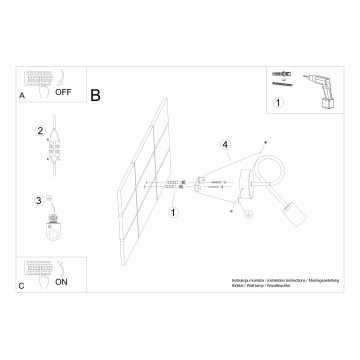 Lampă de perete LOOP 1xE27/15W/230V alb