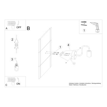 Lampă de perete VECTOR 1xE27/15W/230V negru