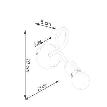 Lampă de perete LEVAR 1xE27/15W/230V negru