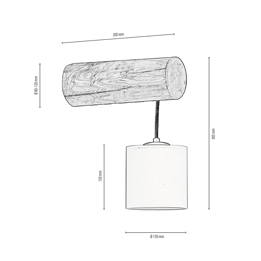 Lampă de perete FORESTA 1xE27/25W/230V pin – certificat FSC