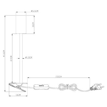 Lampă flexibilă cu clemă 1xGU10/25W/230V neagră/maro Globo