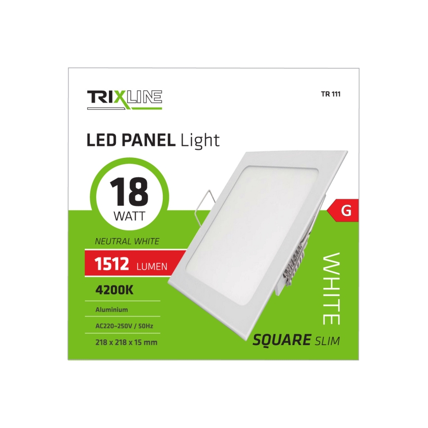 Lampă încastrată LED SQUARE LED/18W/230V 4200K