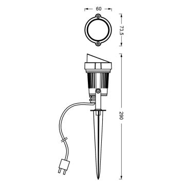 Lampă LED de exterior Ledvance ENDURA HYBRID SPOT SPIKE LED/1W/12V IP44