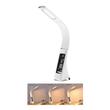 Lampă LED de masă dimabilă cu afișaj PELLE LED/7W/230V alb Brilagi