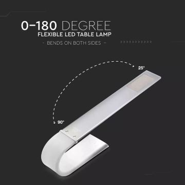 Lampă LED de masă dimabilă flexibilă LED/6,5W/5V 2000 mAh 3000K/4500K/6000K
