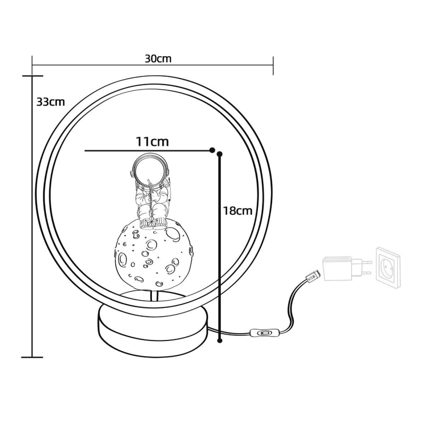 Lampă LED de masă pentru copii Zuma Line LED/4W/230V astronaut/rășină