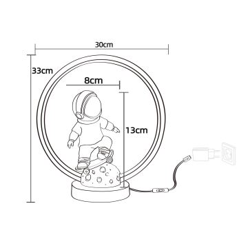 Lampă LED de masă pentru copii Zuma Line LED/4W/230V astronaut/rășină