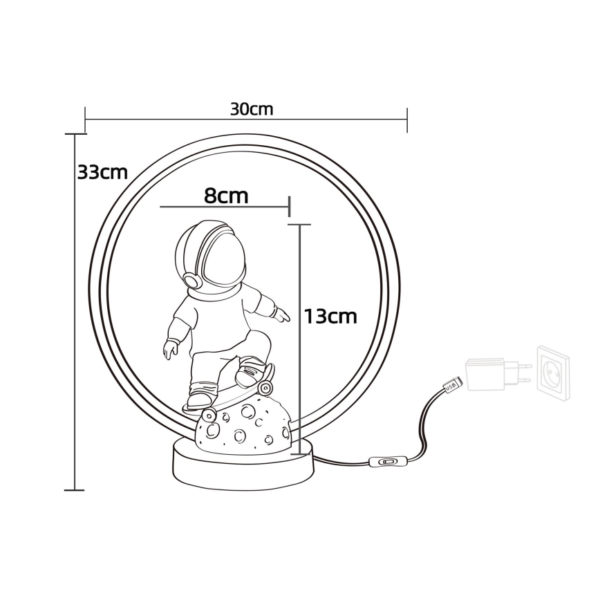 Lampă LED de masă pentru copii Zuma Line LED/4W/230V astronaut/rășină