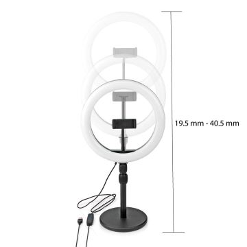 Lampă LED dimabilă cu stativ și suport pentru vloguri LED/6W/USB 2700-6700K