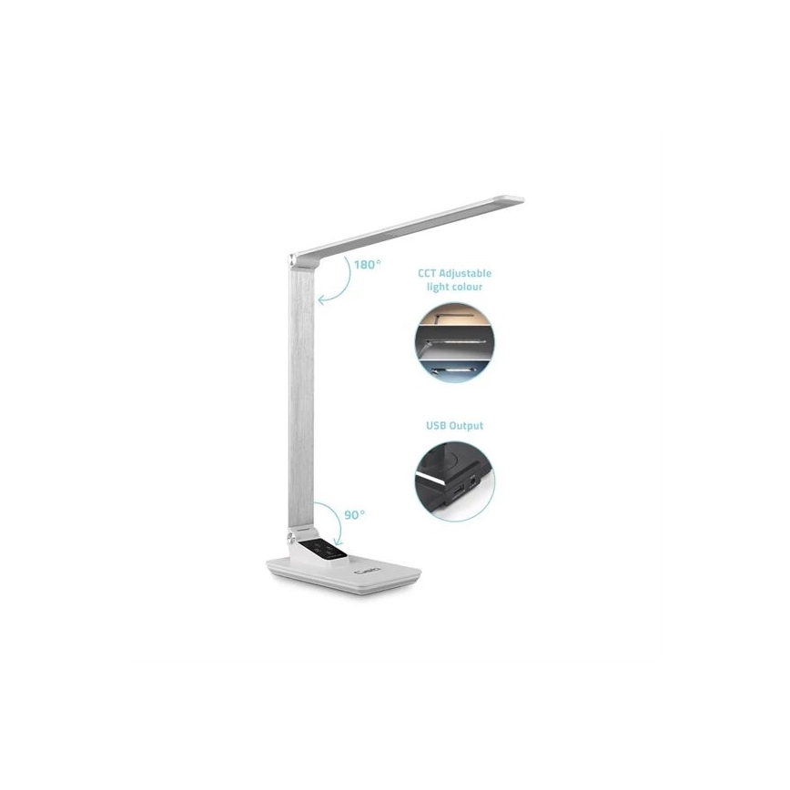 Lampă LED dimabilă de masă cu USB LED/7W/230V 3000K/4000K/5500K alb