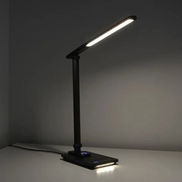 Lampă LED dimabilă de masă cu USB LED/9W/230V 3000K/4000K/5500K negru