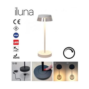 Lampă LED tactilă dimabilă de masă Redo 90306 ILUNA LED/2,5W/5V 2700-3000K 3000 mAh IP65 alb