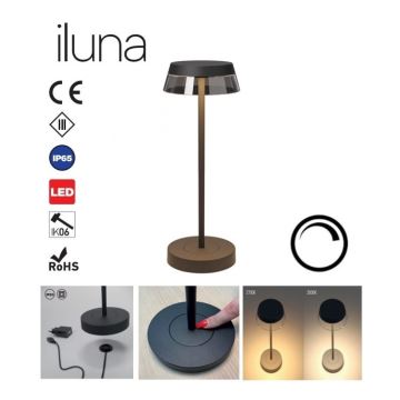 Lampă LED tactilă dimabilă de masă Redo 90312 ILUNA LED/2,5W/5V 2700-3000K 3000 mAh IP65 negru