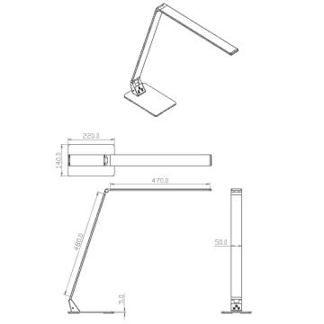 Lampă LED dimabilă de masă Fabas 3265/30/212 WASP LED/12W/230V 3000/4000/5000K crom mat